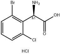 (2R)-2-AMINO-2-(2-BROMO-6-CHLOROPHENYL)ACETIC ACID HYDROCHLORIDE Structure