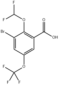 3-bromo-2-(difluoromethoxy)-5-(trifluoromethoxy)benzoic acid Structure