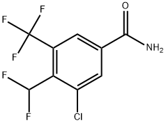 3-Chloro-4-(difluoromethyl)-5-(trifluoromethyl)benzamide,2703477-89-6,结构式