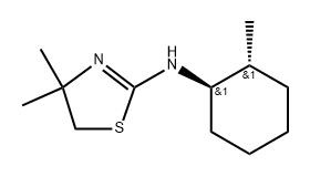 rac-4,4-dimethyl-N-[(1R,2R)-2-methylcyclohexyl]-4,5-dihydro-1,3-thiazol-2-amine, trans 化学構造式