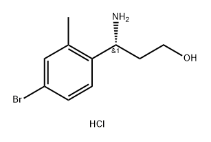 (R)-3-Amino-3-(4-bromo-2-methylphenyl)propan-1-ol hydrochloride Struktur