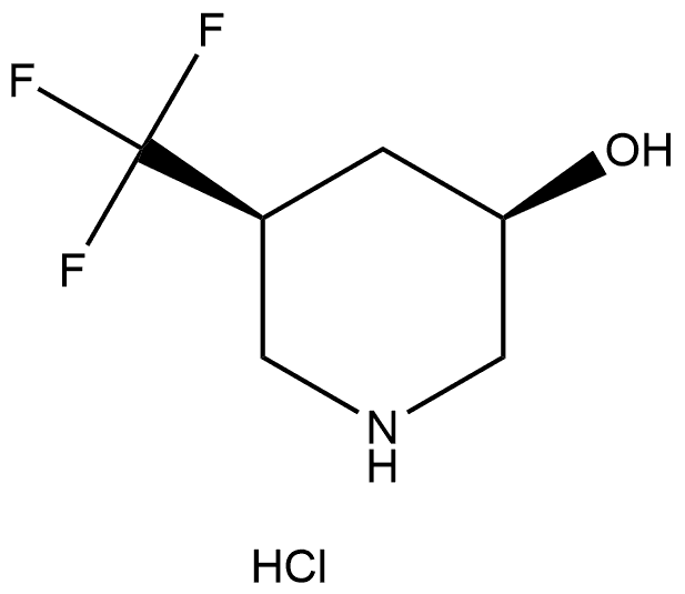 cis-5-Trifluoromethyl-piperidin-3-ol hydrochloride Structure