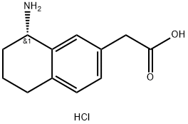 2-Naphthaleneacetic acid, 8-amino-5,6,7,8-tetrahydro-, hydrochloride (1:1), (8S)- Structure