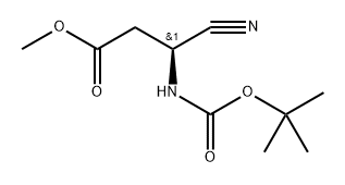 (S)-3-((叔丁氧羰基)氨基)-3-氰基丙酸甲酯 结构式