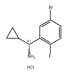 (R)-(5-BROMO-2-FLUOROPHENYL)(CYCLOPROPYL)METHANAMINE HYDROCHLORIDE Struktur