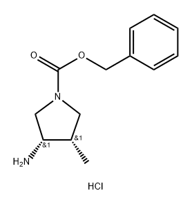 (3S,4S)-3-氨基-4-甲基吡咯烷-1-羧酸苄酯盐酸盐,2703746-17-0,结构式