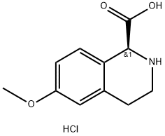 (S)-6-methoxy-1,2,3,4-tetrahydroisoquinoline-1-carboxylic acid hydrochloride Structure