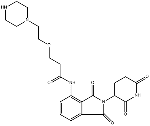 Pomalidomide-PEG1-piperazine Structure