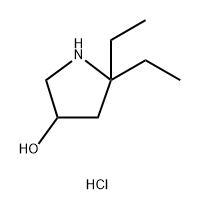 5,5-diethylpyrrolidin-3-ol hydrochloride Structure