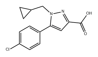 5-(4-chlorophenyl)-1-(cyclopropylmethyl)-1H-pyrazole-3-carboxylic acid Structure