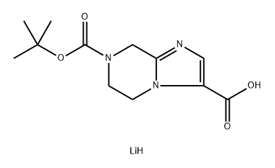 lithium(1+) 7-[(tert-butoxy)carbonyl]-5H,6H,7H,8H-imidazo[1,2-a]pyrazine-3-carboxylate Structure