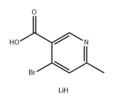 lithium(1+) 4-bromo-6-methylpyridine-3-carboxylate 化学構造式