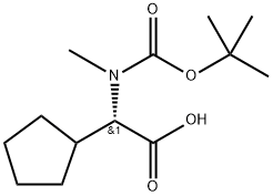 Cyclopentaneacetic acid, α-[[(1,1-dimethylethoxy)carbonyl]methylamino]-, (αS)- Structure