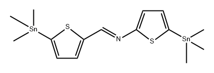 2-Thiophenamine, 5-(trimethylstannyl)-N-[[5-(trimethylstannyl)-2-thienyl]methylene]- Structure