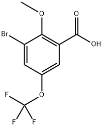 3-bromo-2-methoxy-5-(trifluoromethoxy)benzoic acid Structure