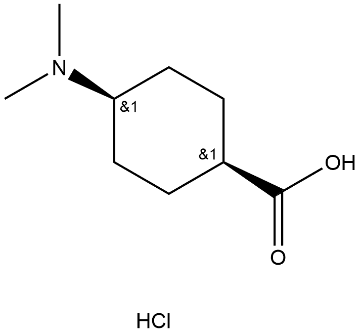 Cyclohexanecarboxylic acid, 4-(dimethylamino)-, hydrochloride (1:1), cis-,2705220-04-6,结构式