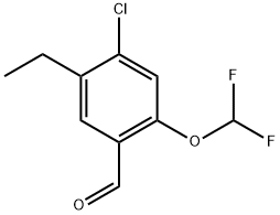 4-Chloro-2-(difluoromethoxy)-5-ethylbenzaldehyde 结构式