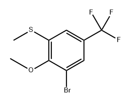 (3-Bromo-2-methoxy-5-(trifluoromethyl)phenyl)(methyl)sulfane Struktur