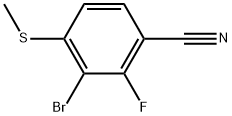 3-Bromo-2-fluoro-4-(methylthio)benzonitrile 化学構造式