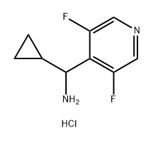 4-Pyridinemethanamine, α-cyclopropyl-3,5-difluoro-, hydrochloride (1:2),2708281-73-4,结构式
