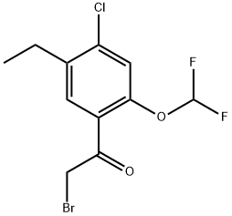 2-Bromo-1-[4-chloro-2-(difluoromethoxy)-5-ethylphenyl]ethanone 结构式