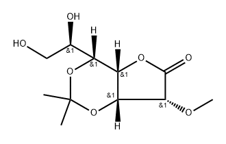 2-O-Methyl-3,5-O-(1-Methylethylidene)-α-D-glucoheptonic γ-lactone Struktur