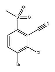 3-bromo-2-chloro-6-(methylsulfonyl)benzonitrile 结构式