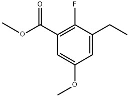 Methyl 3-ethyl-2-fluoro-5-methoxybenzoate 化学構造式