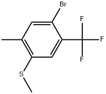 1-Bromo-5-methyl-4-(methylthio)-2-(trifluoromethyl)benzene 结构式