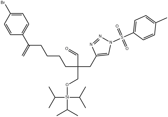 α-[5-(4-Bromophenyl)-5-hexen-1-yl]-1-[(4-methylphenyl)sulfonyl]-α-[[[tris(1-methylethyl)silyl]oxy]methyl]-1H-1,2,3-triazole-4-propanal Struktur