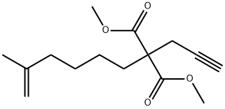 1,3-Dimethyl 2-(5-methyl-5-hexen-1-yl)-2-(2-propyn-1-yl)propanedioate Struktur