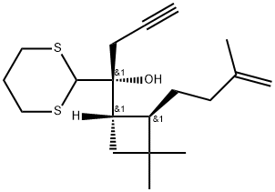 rel-(αS)-α-[(1R,2S)-3,3-Dimethyl-2-(3-methyl-3-buten-1-yl)cyclobutyl]-α-2-propyn-1-yl-1,3-dithiane-2-methanol Structure