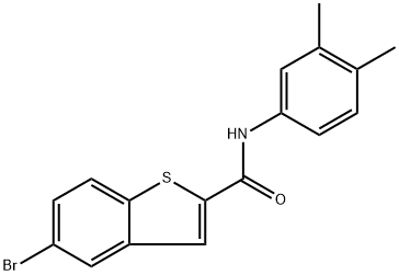5-Bromo-N-(3,4-dimethylphenyl)benzo[b]thiophene-2-carboxamide 化学構造式