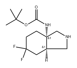 ((3AS,7AR)-6,6-二氟八氢-1H-异吲哚-3A-基)氨基甲酸叔丁酯 结构式