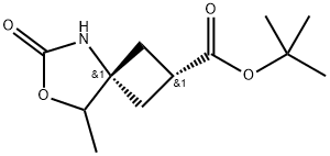 7-Oxa-5-azaspiro[3.4]octane-2-carboxylic acid, 8-methyl-6-oxo-, 1,1-dimethylethyl ester, (2α,4α)- Struktur
