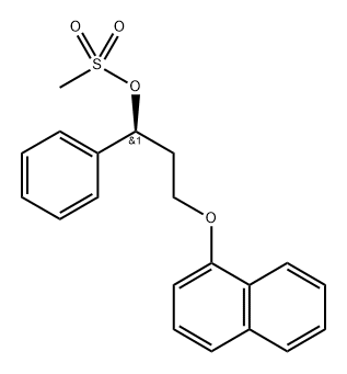 Benzenemethanol, α-[2-(1-naphthalenyloxy)ethyl]-, 1-methanesulfonate, (αS)- 化学構造式