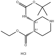 2716849-40-8 4-Piperidinecarboxylic acid, 3-[[(1,1-dimethylethoxy)carbonyl]amino]-, ethyl ester, hydrochloride (1:1), (3R,4R)-rel-