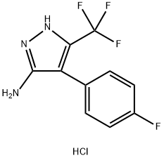 1H-Pyrazol-3-amine, 4-(4-fluorophenyl)-5-(trifluoromethyl)-, hydrochloride (1:1),2716849-52-2,结构式