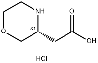 3-Morpholineacetic acid, hydrochloride (1:1), (3R)- Structure