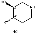 3-Piperidinol, 4-methyl-, hydrochloride (1:1), (3R,4S)- 化学構造式