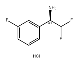 (R)-2,2-二氟-1-(3-氟苯基)乙胺盐酸盐,2719778-73-9,结构式