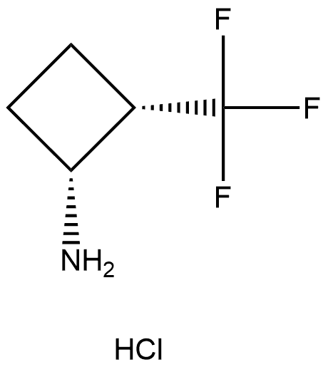 rel-(1R,2S)-2-(Trifluoromethyl)cyclobutan-1-amine hydrochloride Struktur