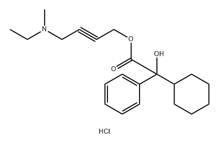 Benzeneacetic acid, α-cyclohexyl-α-hydroxy-, 4-(ethylmethylamino)-2-butyn-1-yl ester, hydrochloride (1:1) Structure
