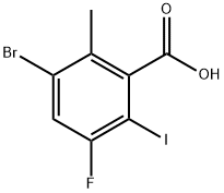 3-溴-5-氟-6-碘-2-甲基苯甲酸 结构式