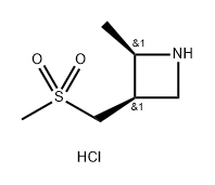 Azetidine, 2-methyl-3-[(methylsulfonyl)methyl]-, hydrochloride (1:1), (2R,3R)- Structure