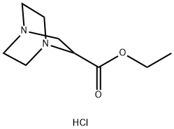 1,4-Diazabicyclo[2.2.2]octane-2-carboxylic acid, ethyl ester, hydrochloride (1:2) 结构式