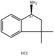 1H-Inden-1-amine, 2,3-dihydro-3,3-dimethyl-, hydrochloride (1:1), (1S)- 化学構造式