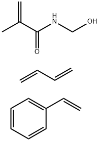 2-Propenamide, N-(hydroxymethyl)-2-methyl-, polymer with 1,3-butadiene and ethenylbenzene 2-Propenamide,N-(hydroxymethyl)-2-methyl-,polymer with 1,3-butadiene and ethenylbenzene Structure