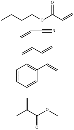 2-甲基-2-丙烯酸甲酯、1,3-丁二烯、2-丙烯酸丁酯、苯乙烯和2-丙烯腈的聚合物, 27308-83-4, 结构式