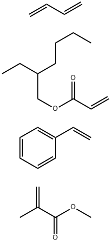 2-Propenoic acid, 2-methyl-, methyl ester, polymer with 1,3-butadiene, ethenylbenzene and 2-ethylhexyl 2-propenoate Structure